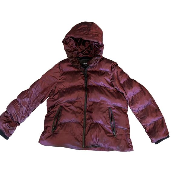 Sam Edelman Burgundy Maroon Puffer Short Winter Coat Jacket SIze XL - Picture 1 of 6